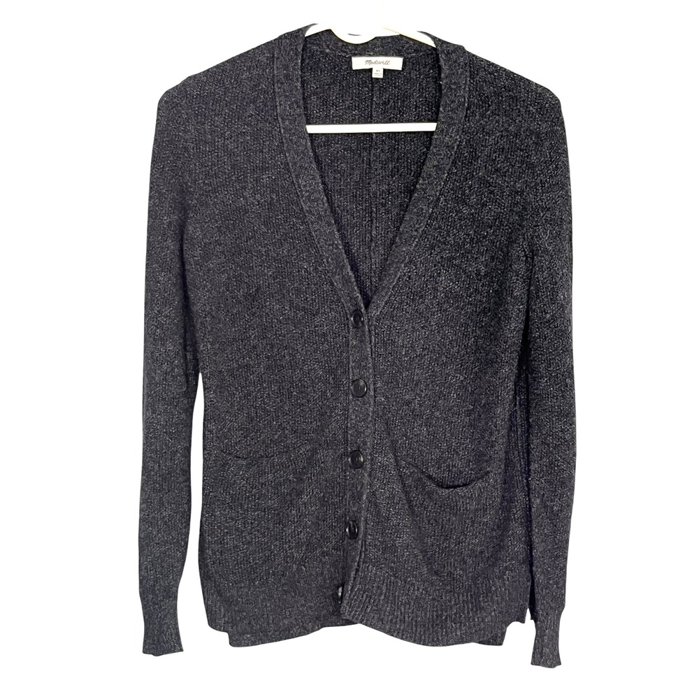 Madewell Women's Long Sleeve Charcoal Cardigan Knit Sweater XS